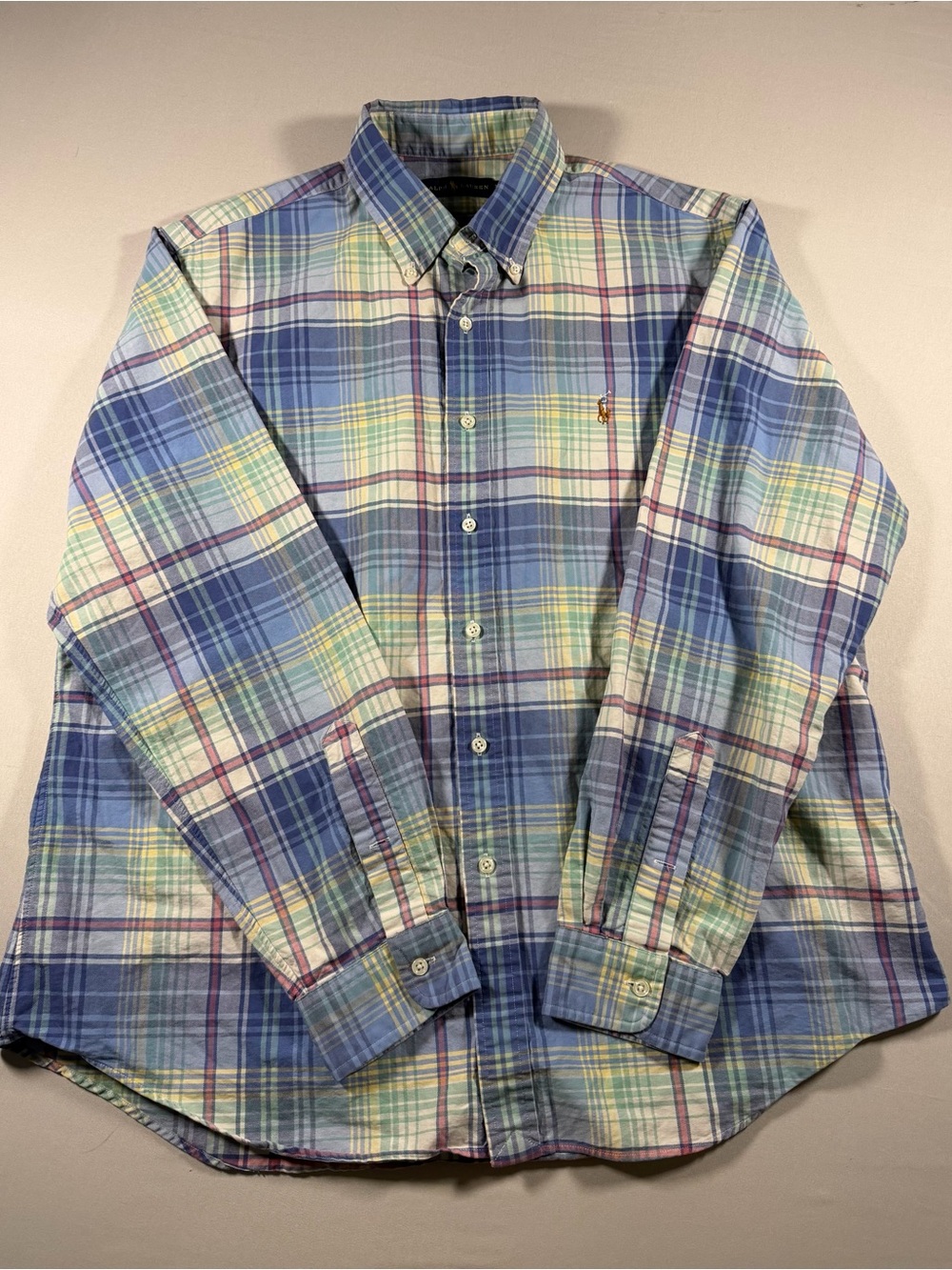 Ralph Lauren Blue Multi Plaid Button-Down Shirt